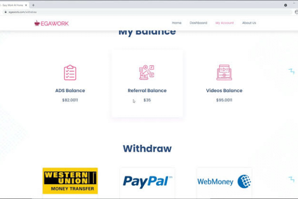Aplikasi penghasil uang Egawork yang terletak di egawork.com adalah situs web yang tidak dapat dipercaya yang mengklaim membayar tunai untuk menonton video dan melihat iklan.