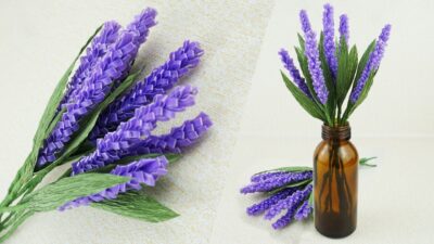 tutorial membuat bunga lavender dari sedotan