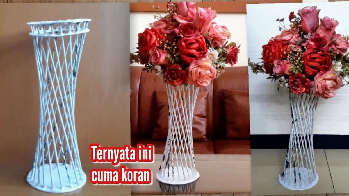 diy vas bunga koran